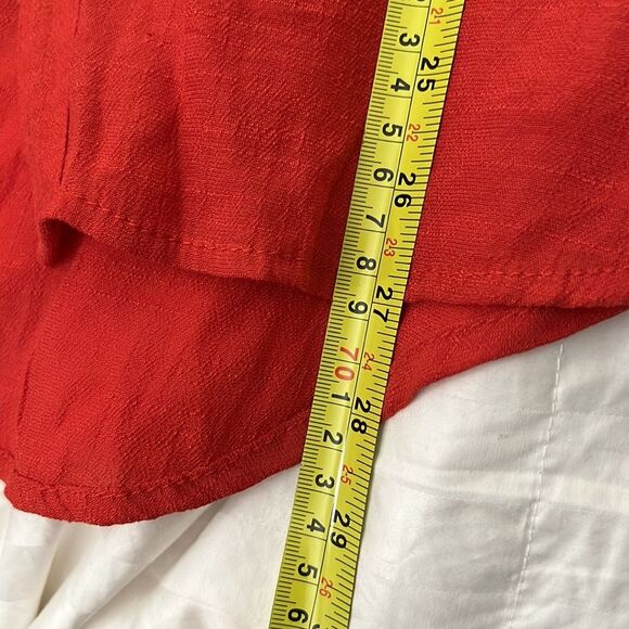 NWT Orange Women's half sleeve button up Blouse Top Orange XL - Picture 6 of 6